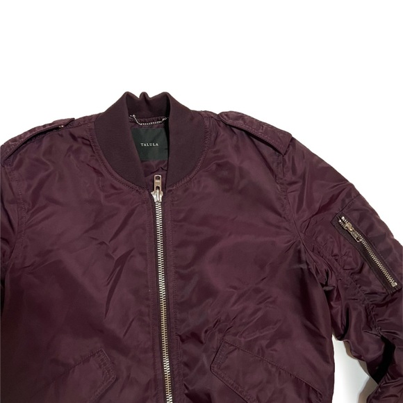 TALULA WINE COLOURED ARITZIA BOMBER Y2K - Picture 4 of 5